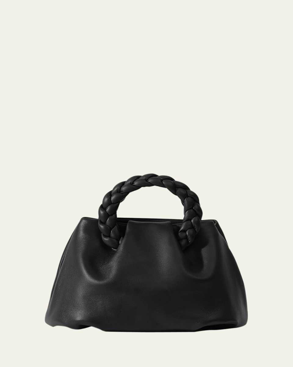 Bombon Braided Leather Top-Handle Bag